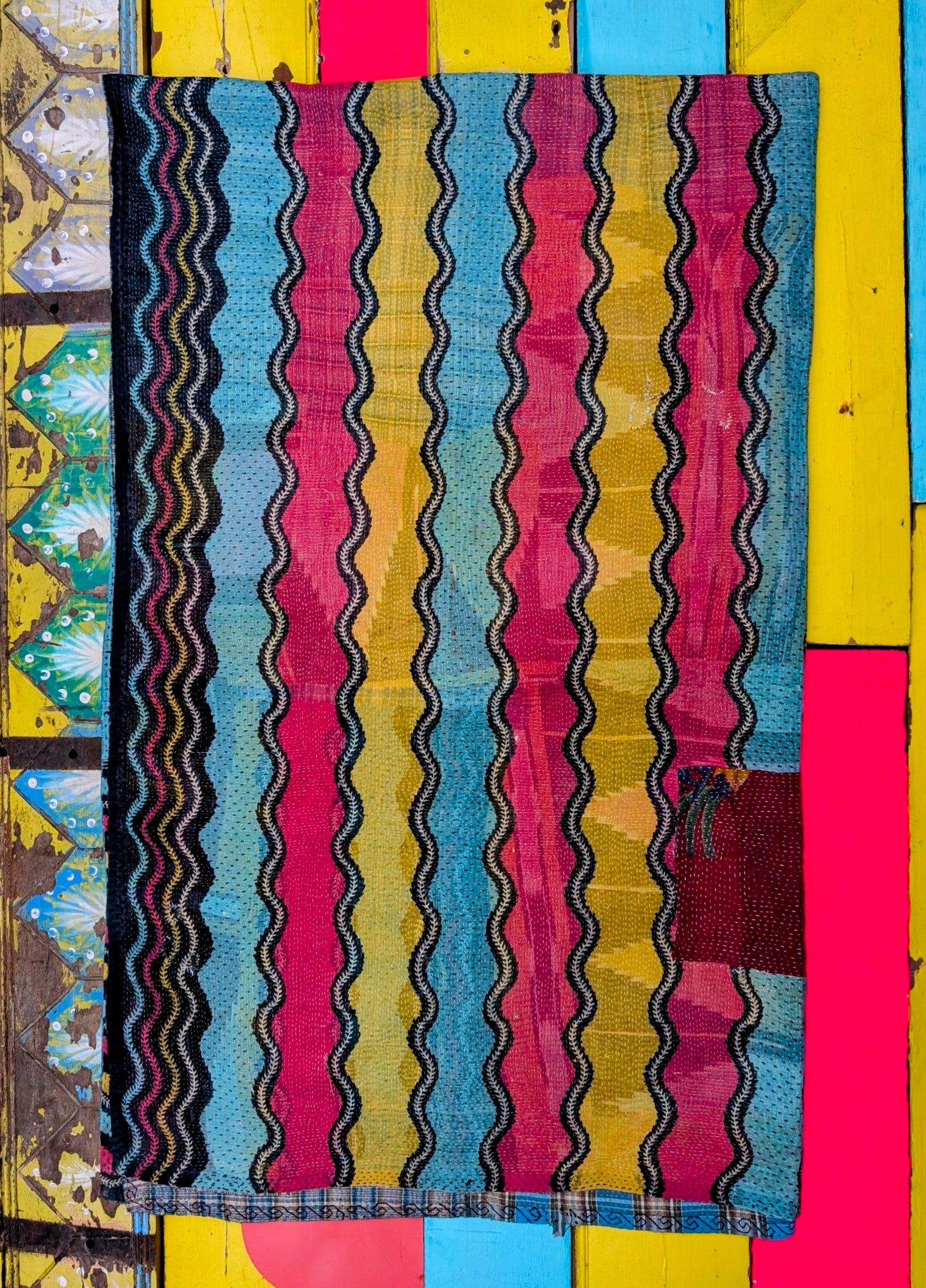 Floral graphic Kantha quilts - No 9