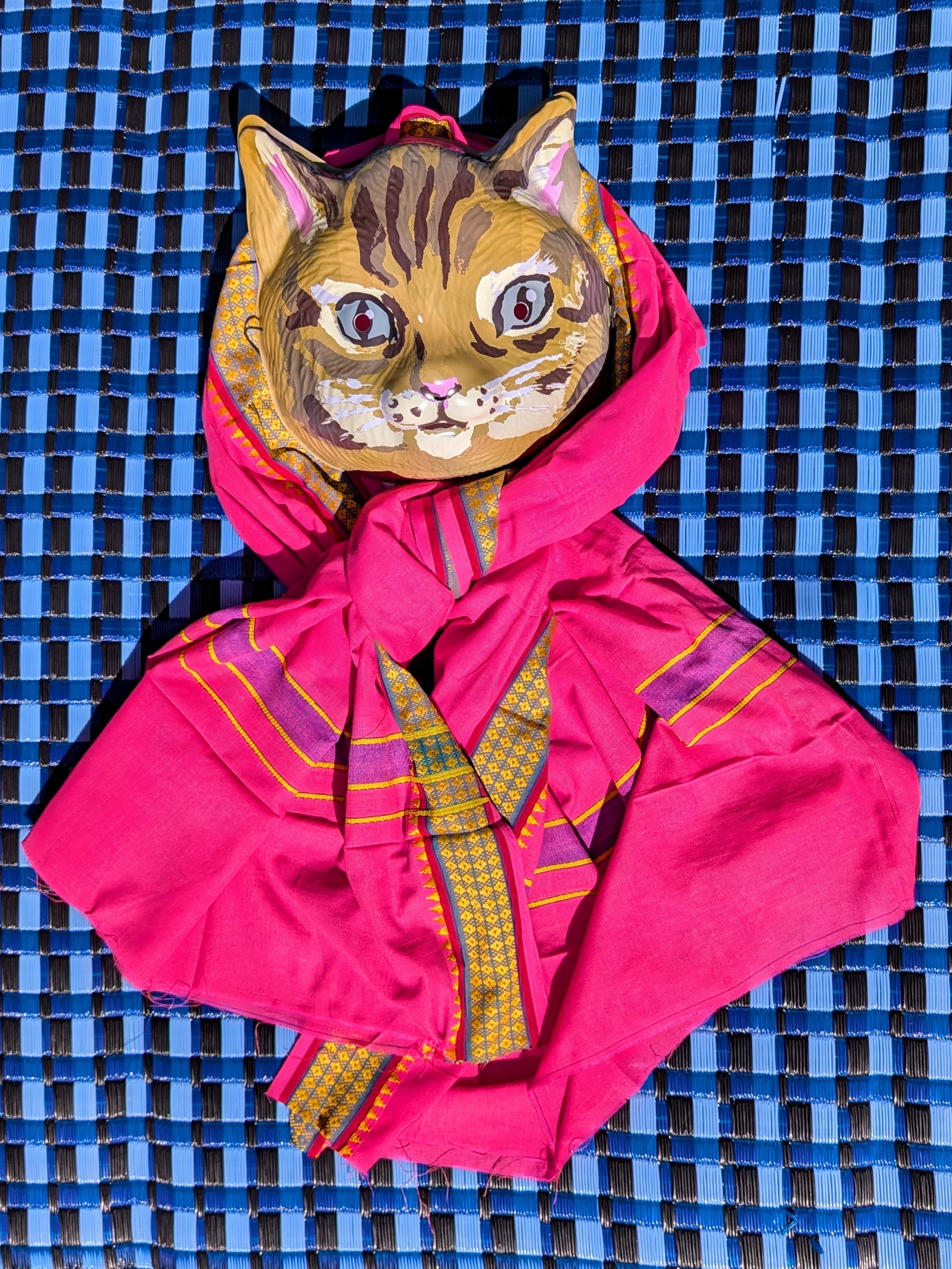 Bold bright summer shawl