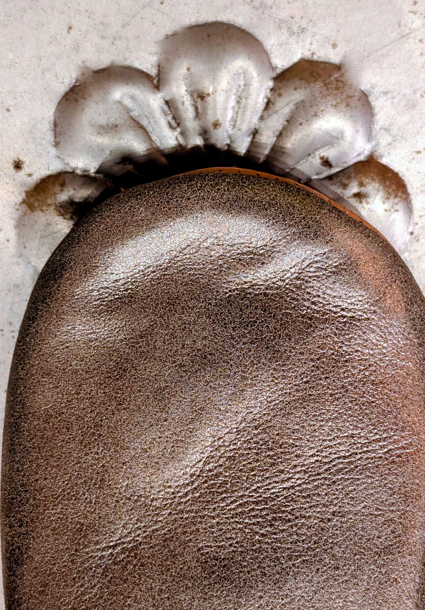 Soft leather metallic slippers .. size 38