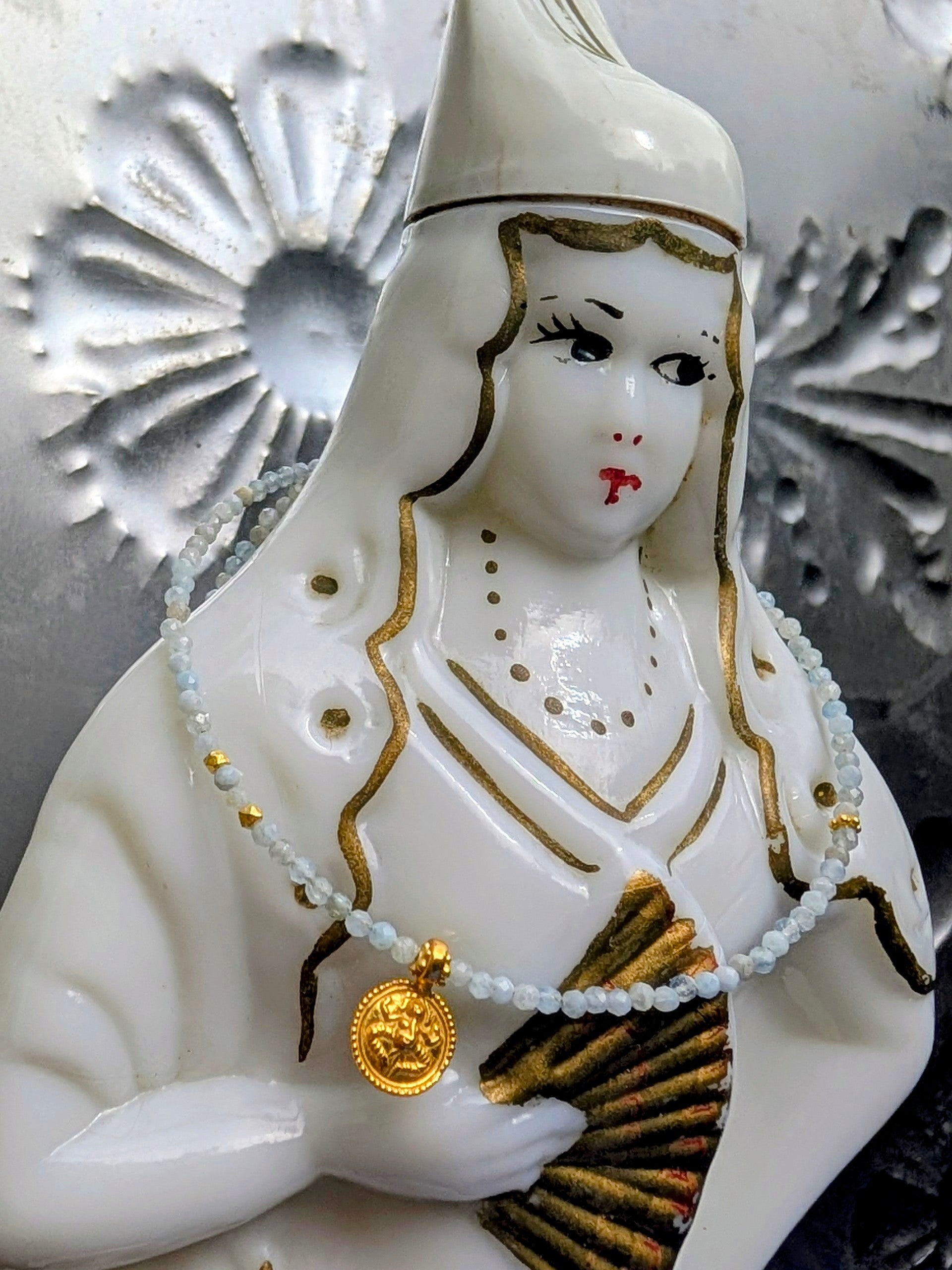 Semi precious necklaces with gold plated pendants
