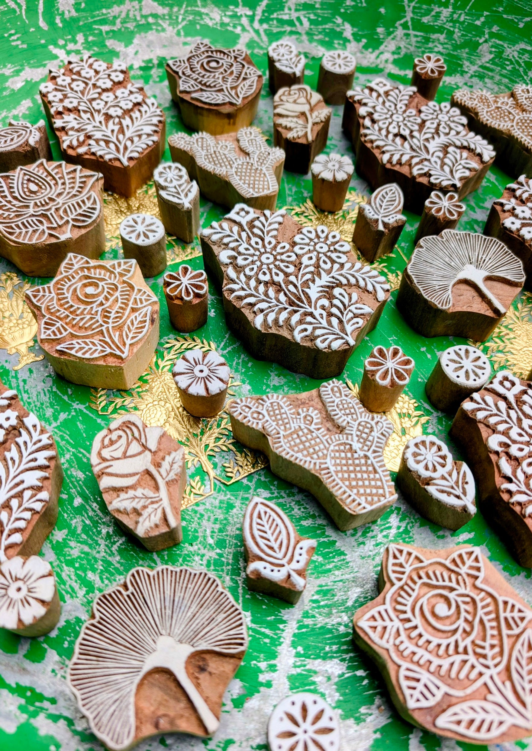 Flora wood blocks