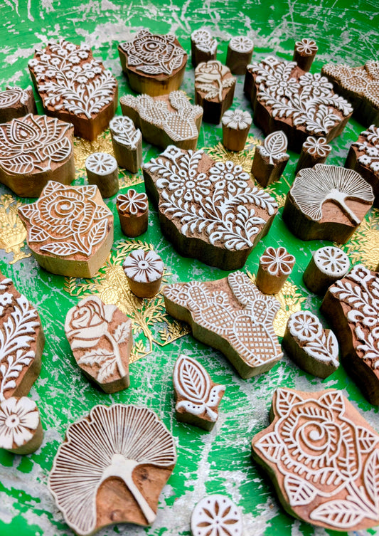 Flora wood blocks
