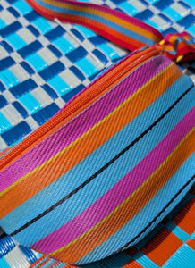 Recycled plastic stripes bum bag