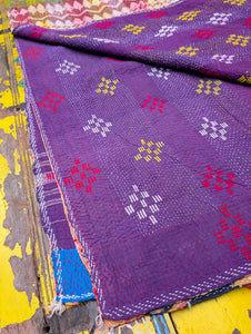Floral graphic Kantha quilts - No 13