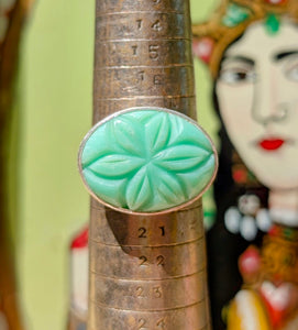 Carved stone rings