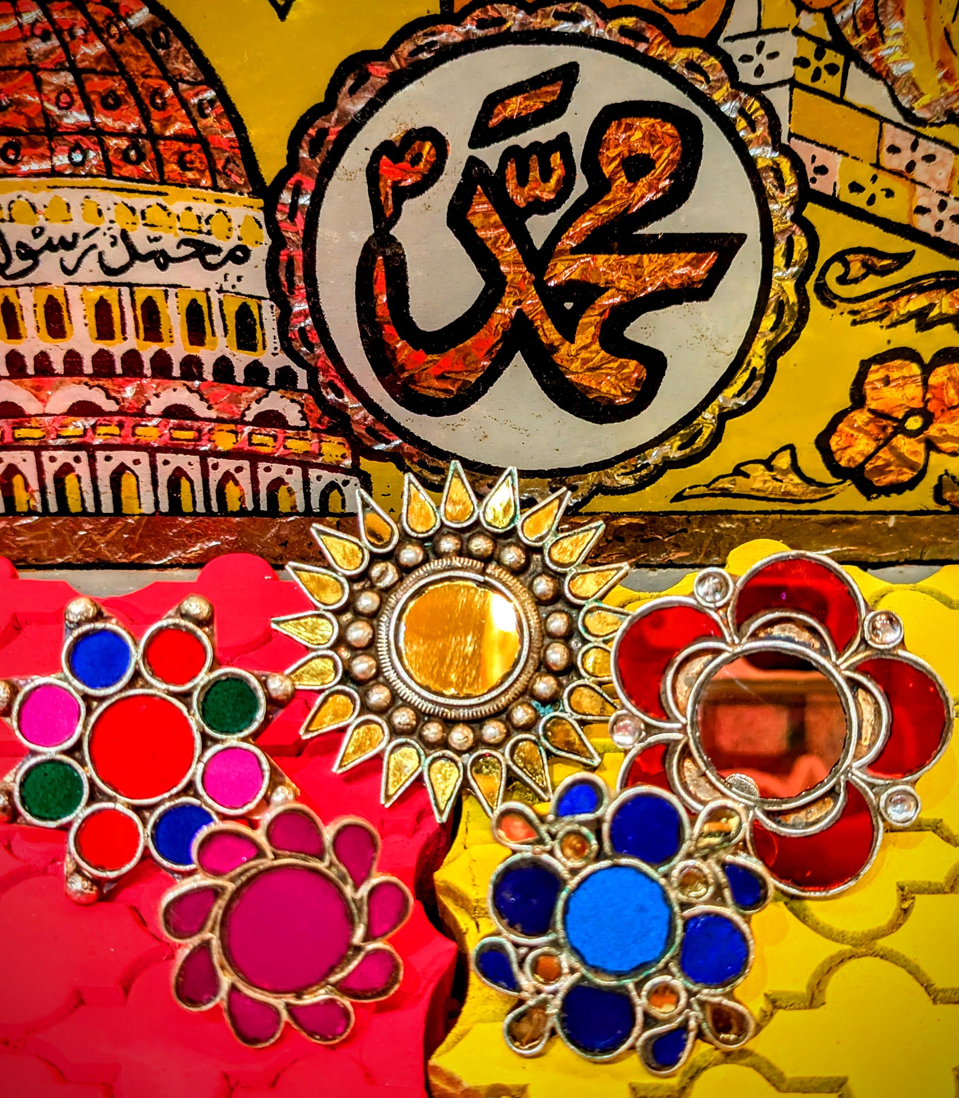 We absolutely love the super decorative hand cut mirrorwork decorations in Rajasthani shrines and these tribal flower and star shaped rings from the same region are absolutely amazing!!, worn and made by the beautifully stylish and adorned nomads who move the animals across the desert through the seasons.

All rings are adjustable size.

Hand cut mirror set in white copper.

 

 

 

 