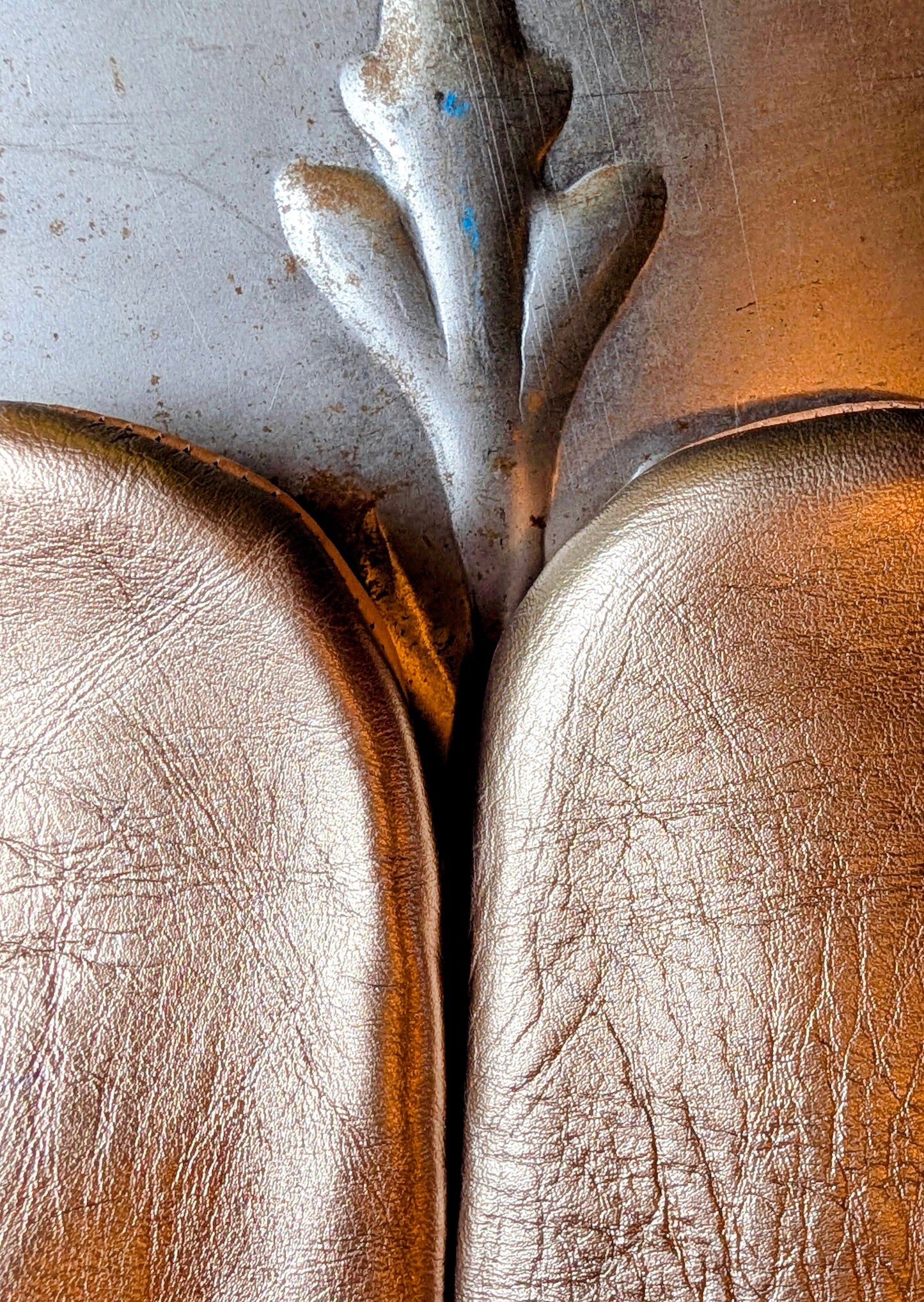 Soft leather metallic slippers .. size 40