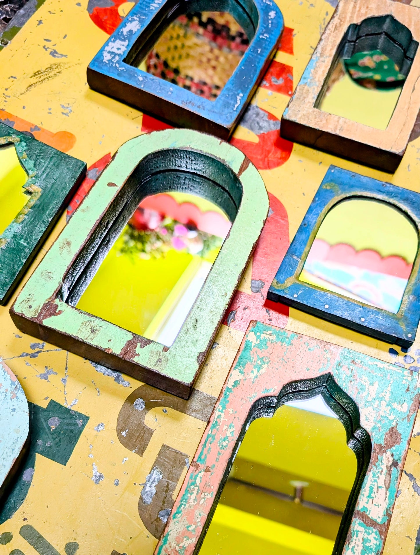 Painterly Indian mirrors