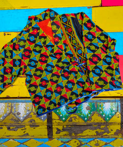 Graphic crop kantha jacket