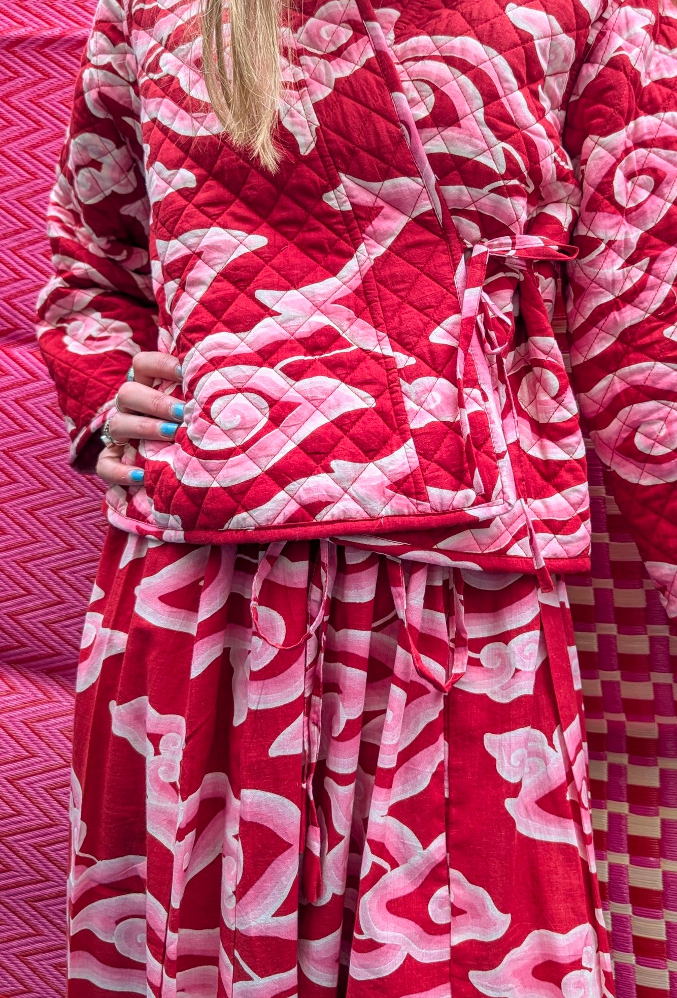 Cloud print harem trousers