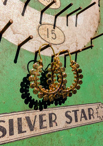 Fancy brassy Indian hoops - small