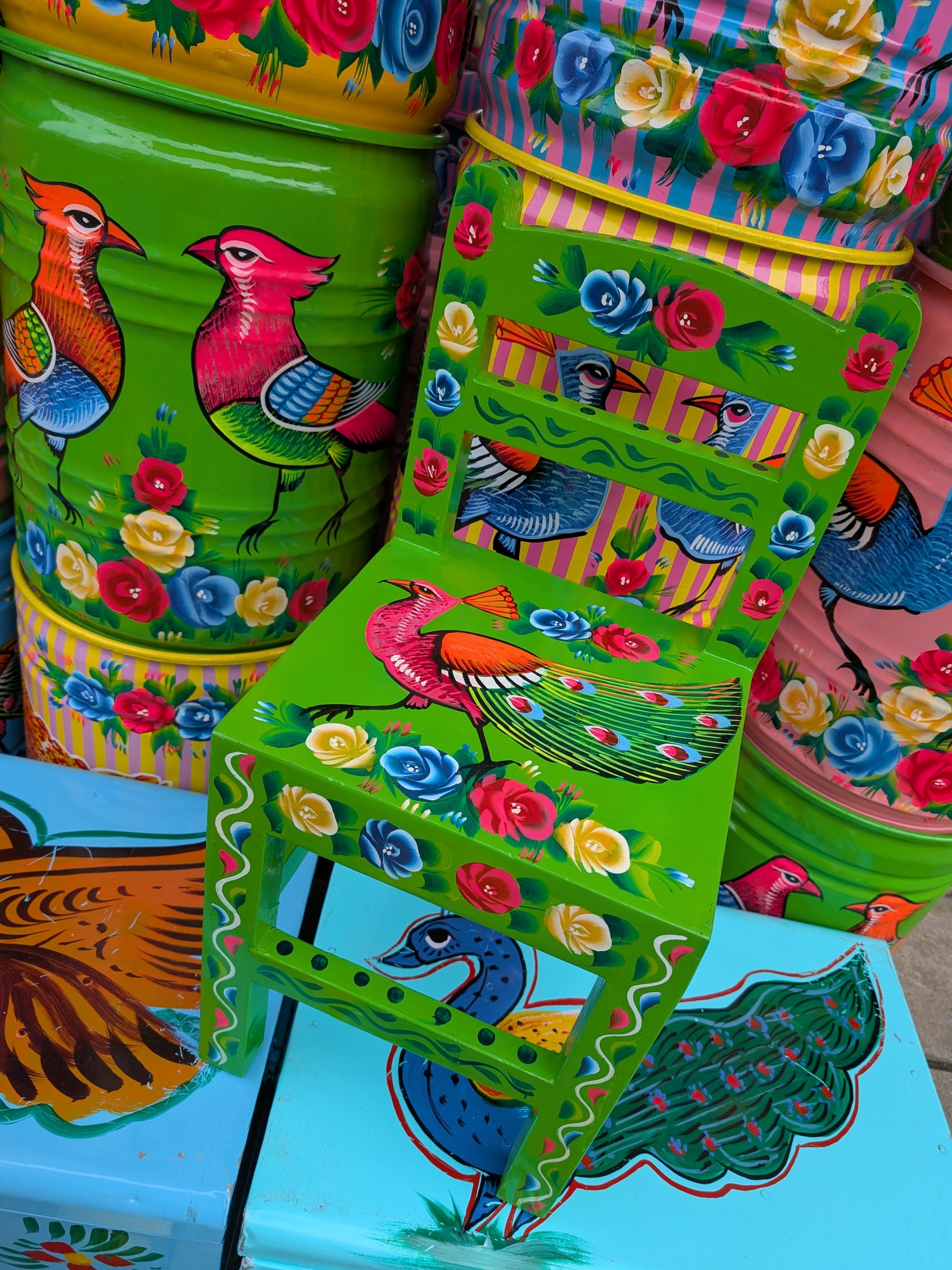 Hand painted Kiddies truck art chairs