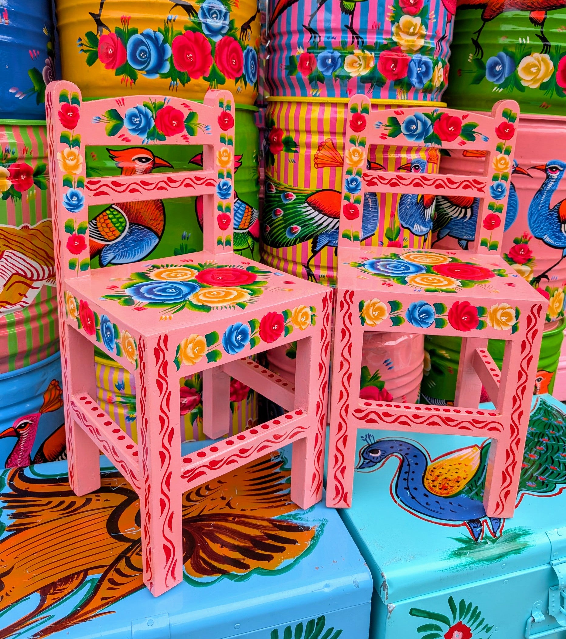 Hand painted Kiddies truck art chairs – blackout shop brighton