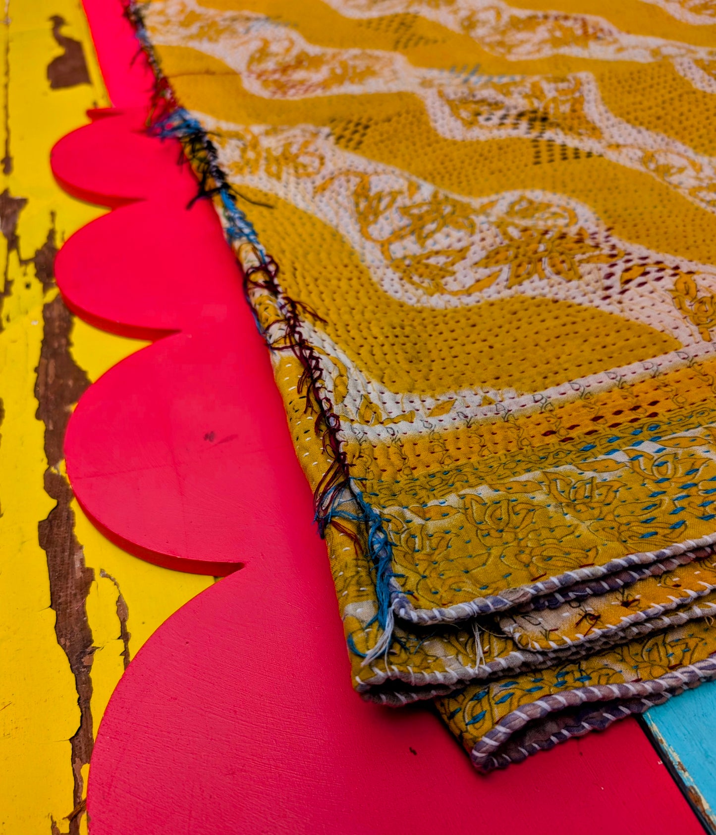 Floral graphic Kantha quilts - No 5