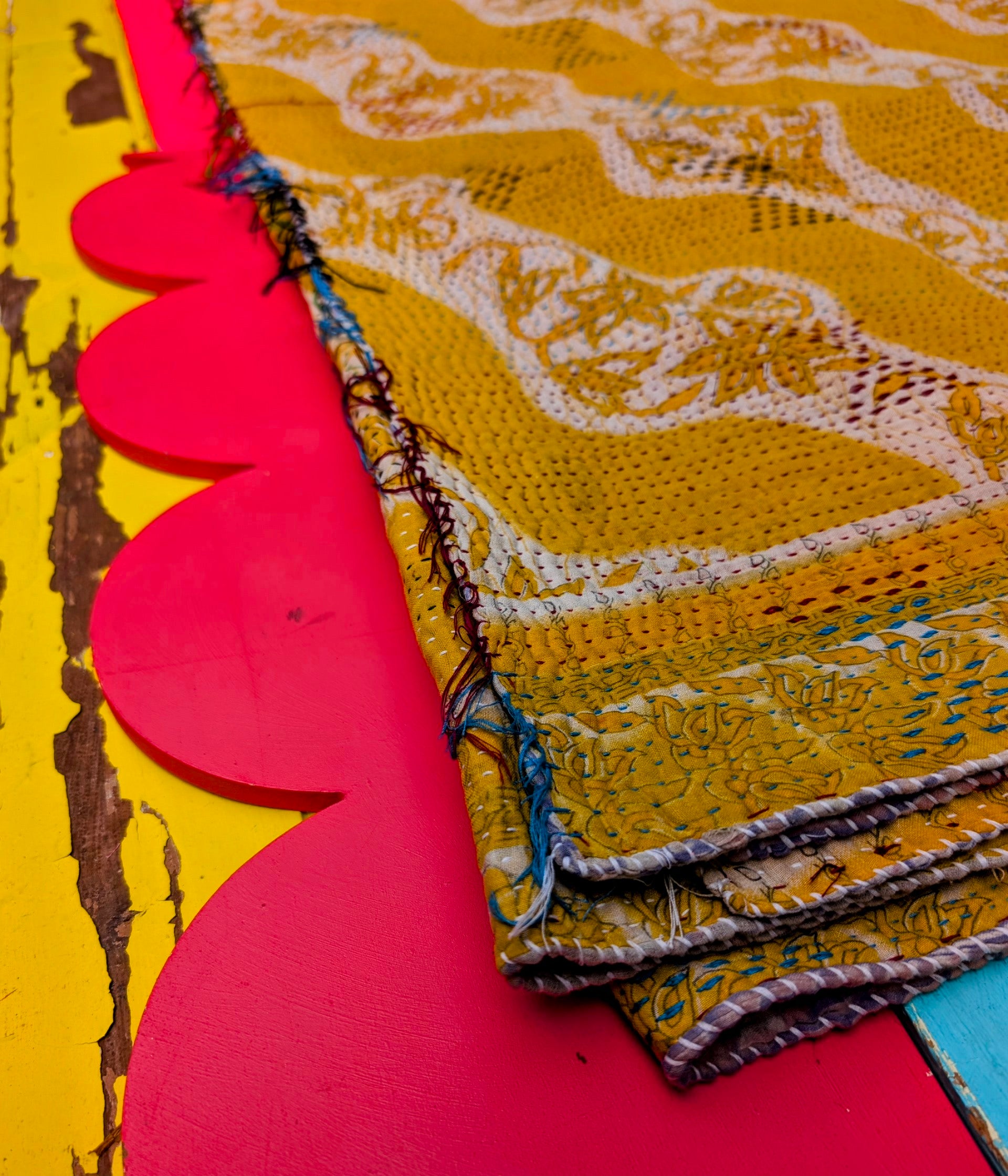 Floral graphic Kantha quilts - No 5