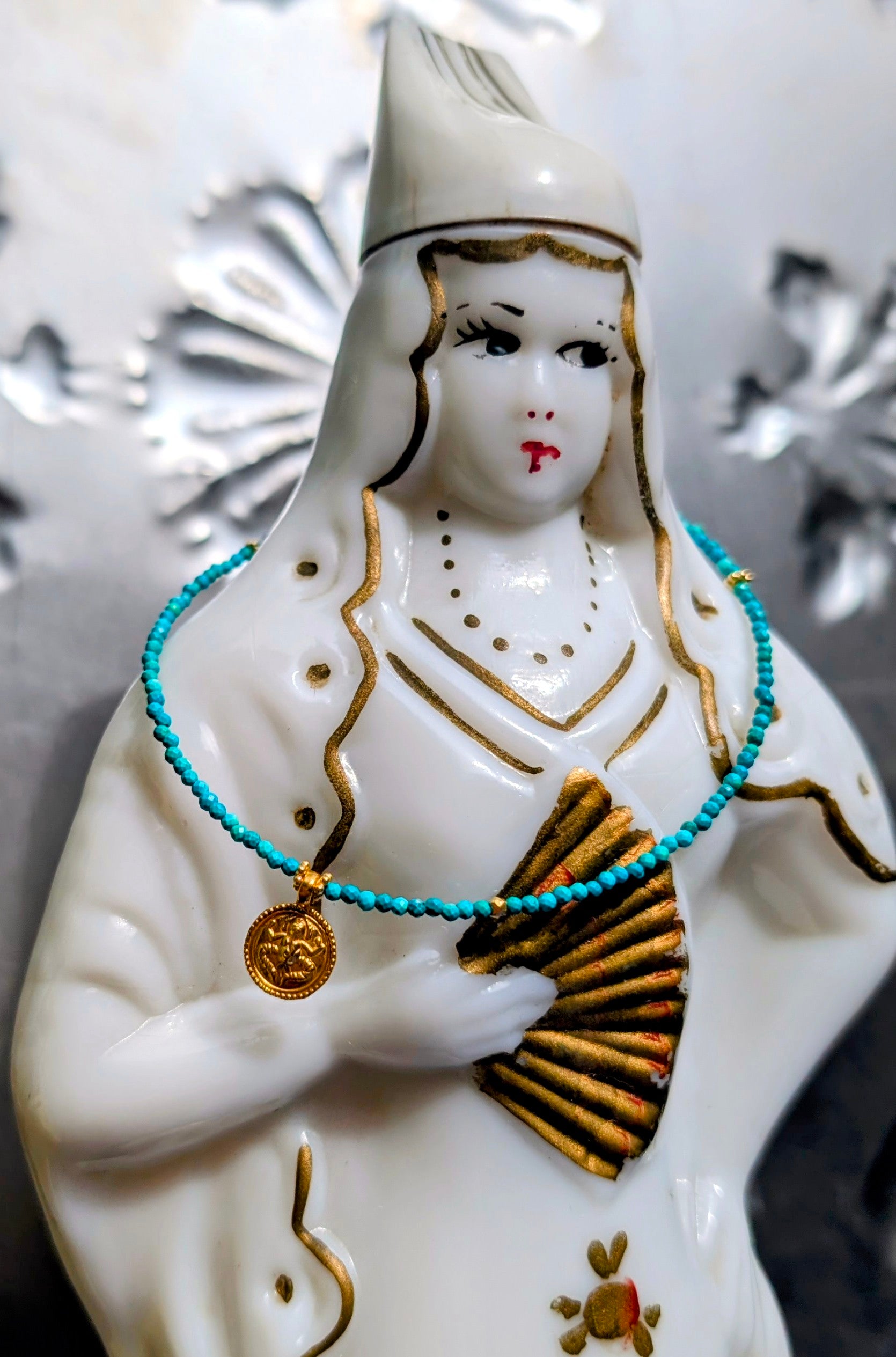 Semi precious necklaces with gold plated pendants