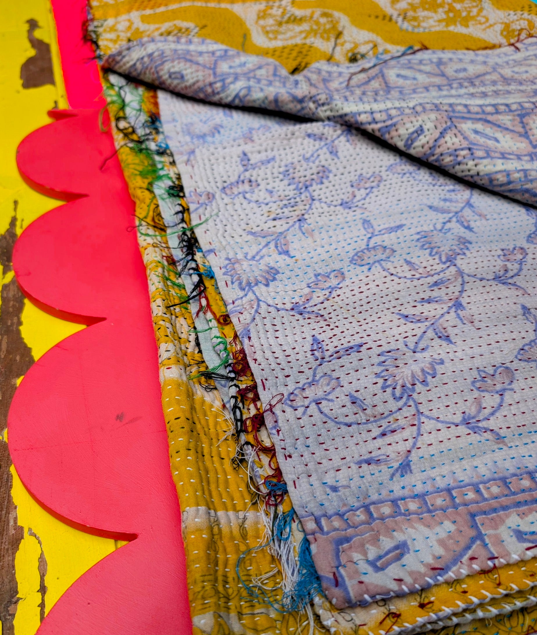 Floral graphic Kantha quilts - No 5