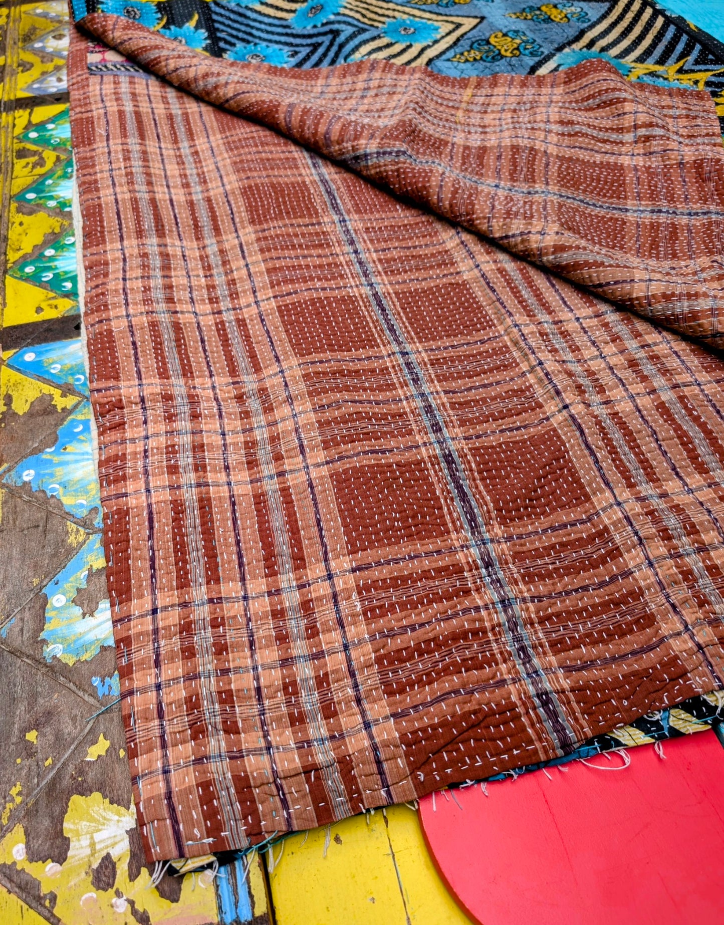 Floral graphic Kantha quilts - No 8