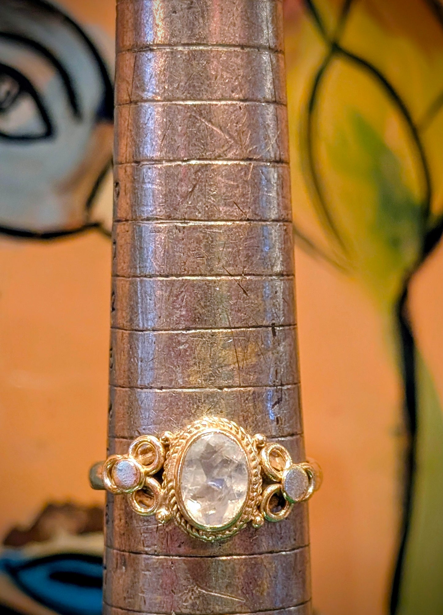 Fancy flower stone rings