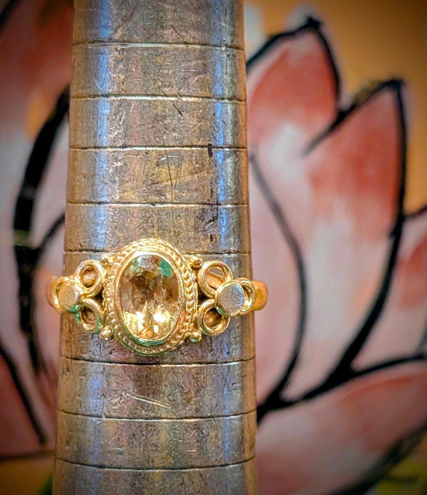 Fancy flower stone rings