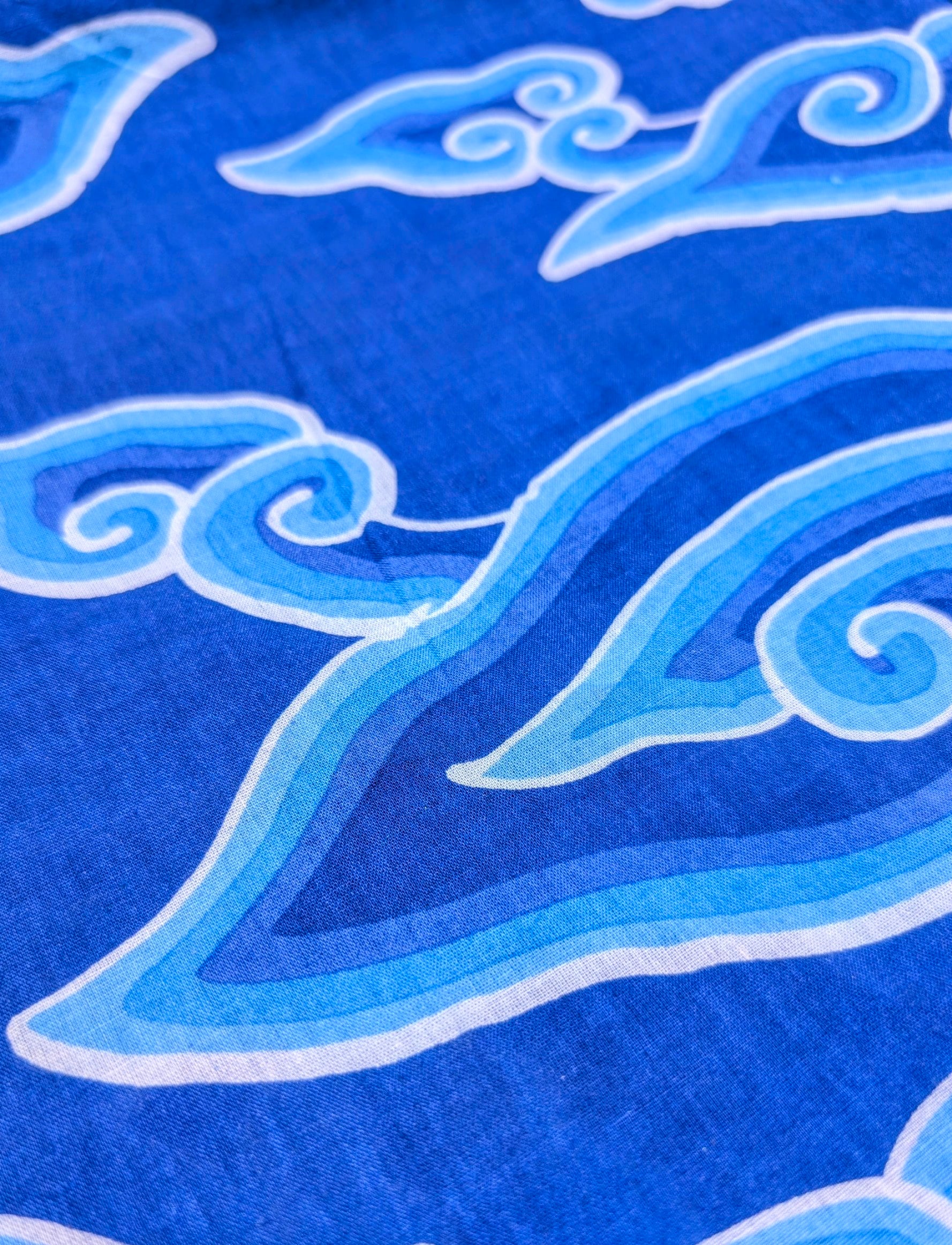 Cloud print wrap dress