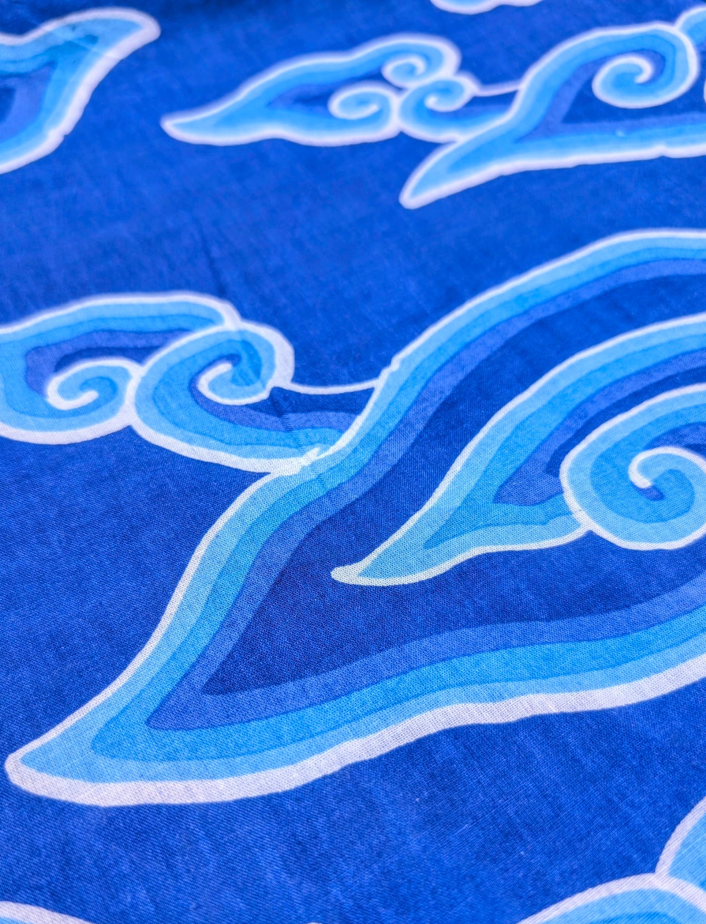 Cloud print wrap dress