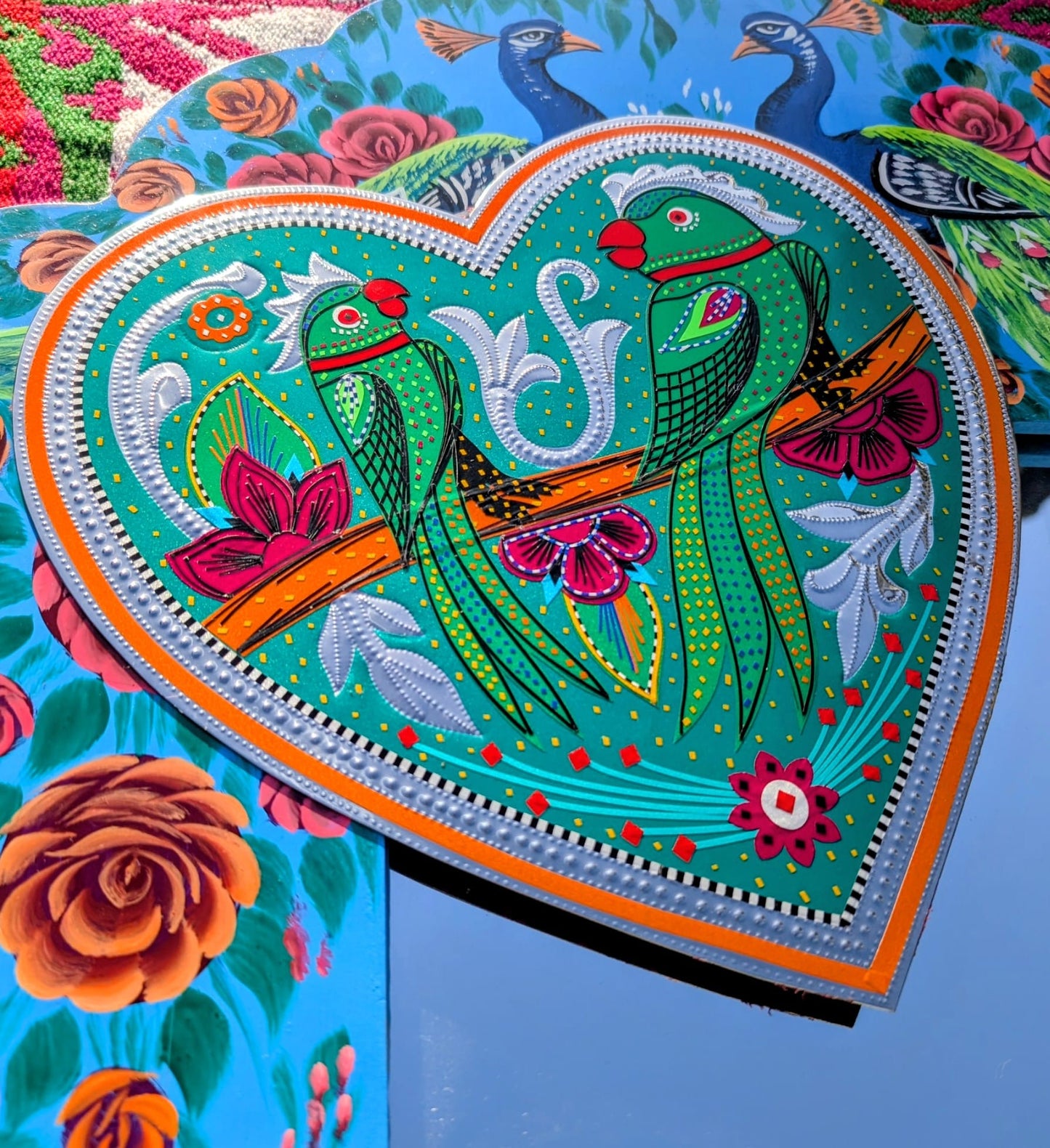 Parakeet heart plaque