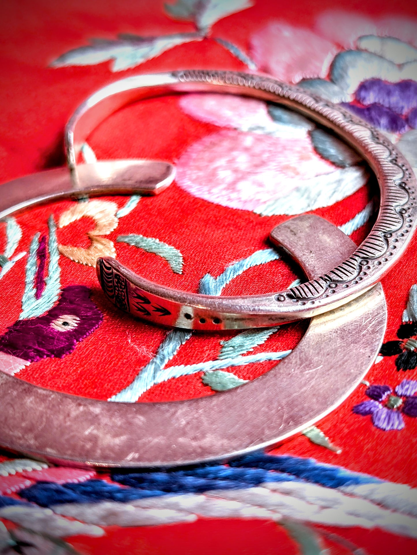 Sculptural Karen Tribe  cuff bangles