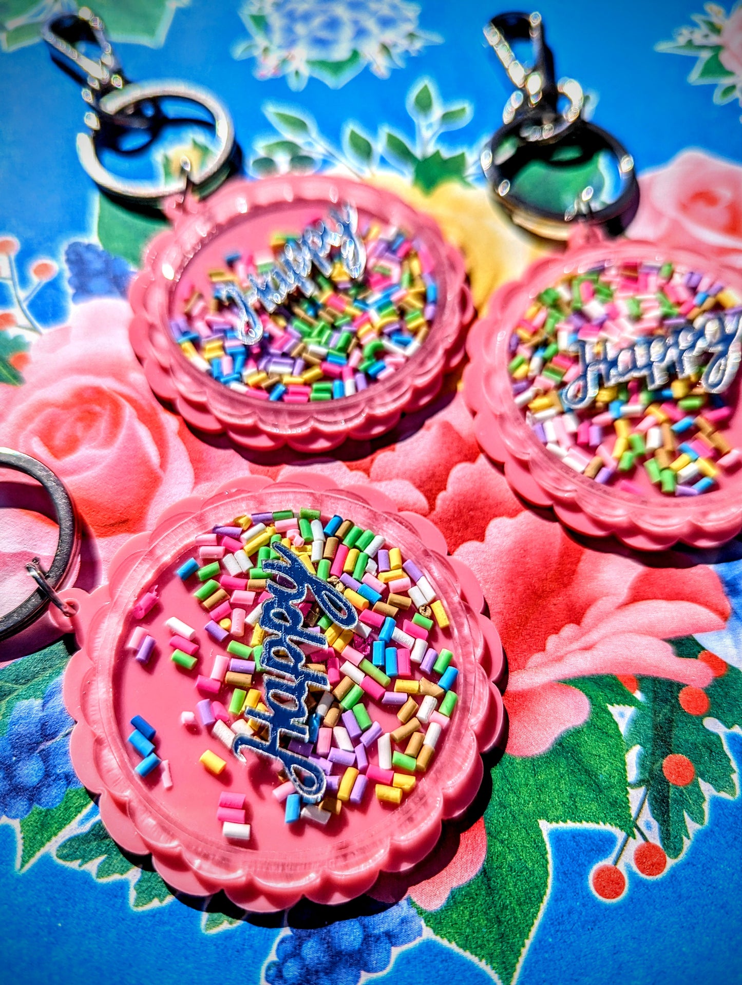 Happy Love sprinkles keyring