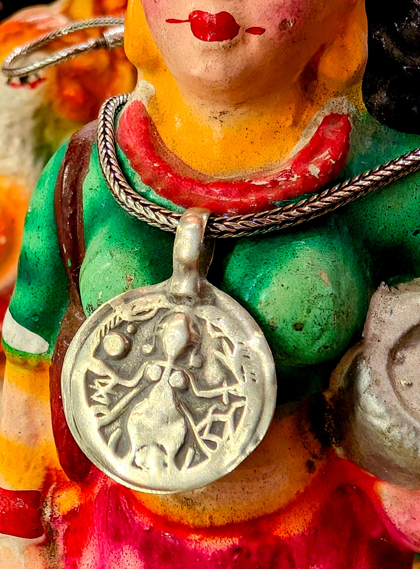 Antique Indian god amulet pendants - Kali