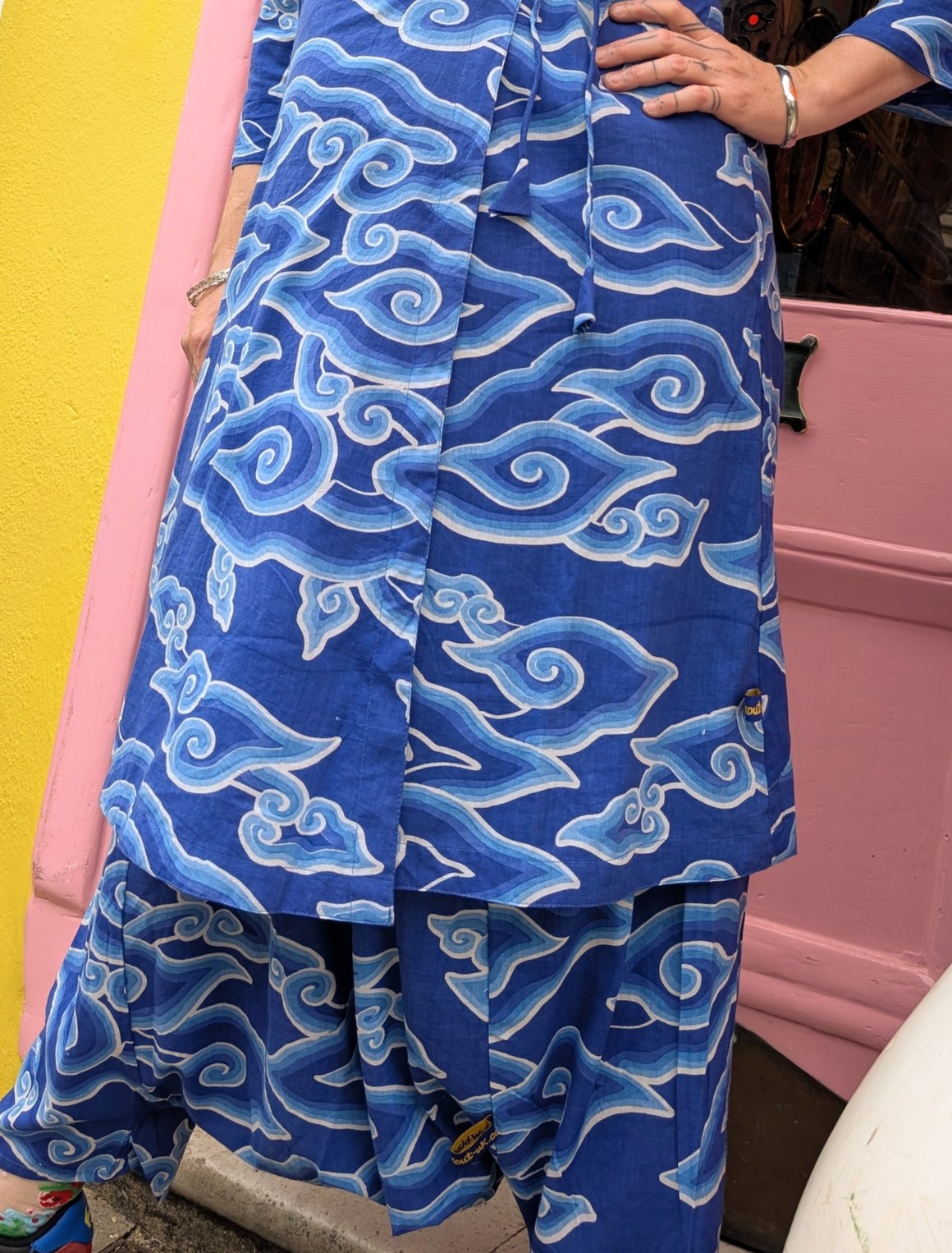 Cloud print harem trousers