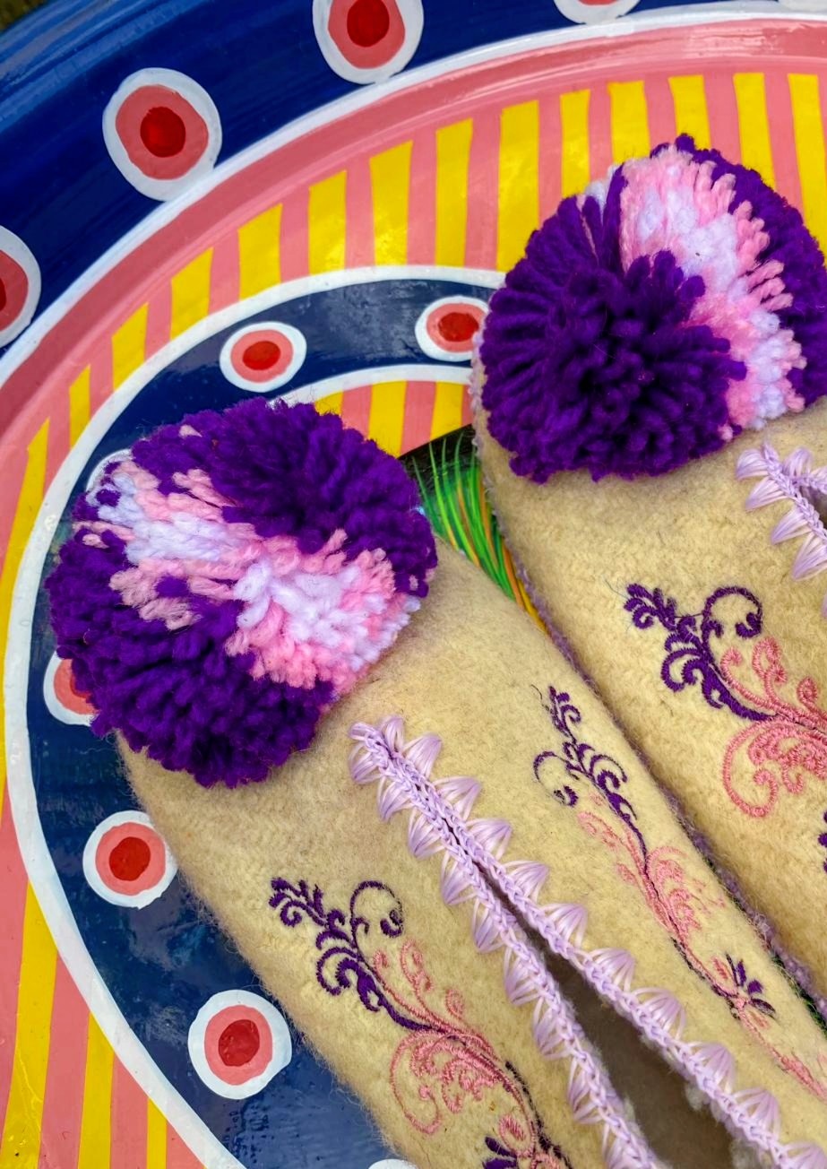 Greek pom pom slippers size 38
