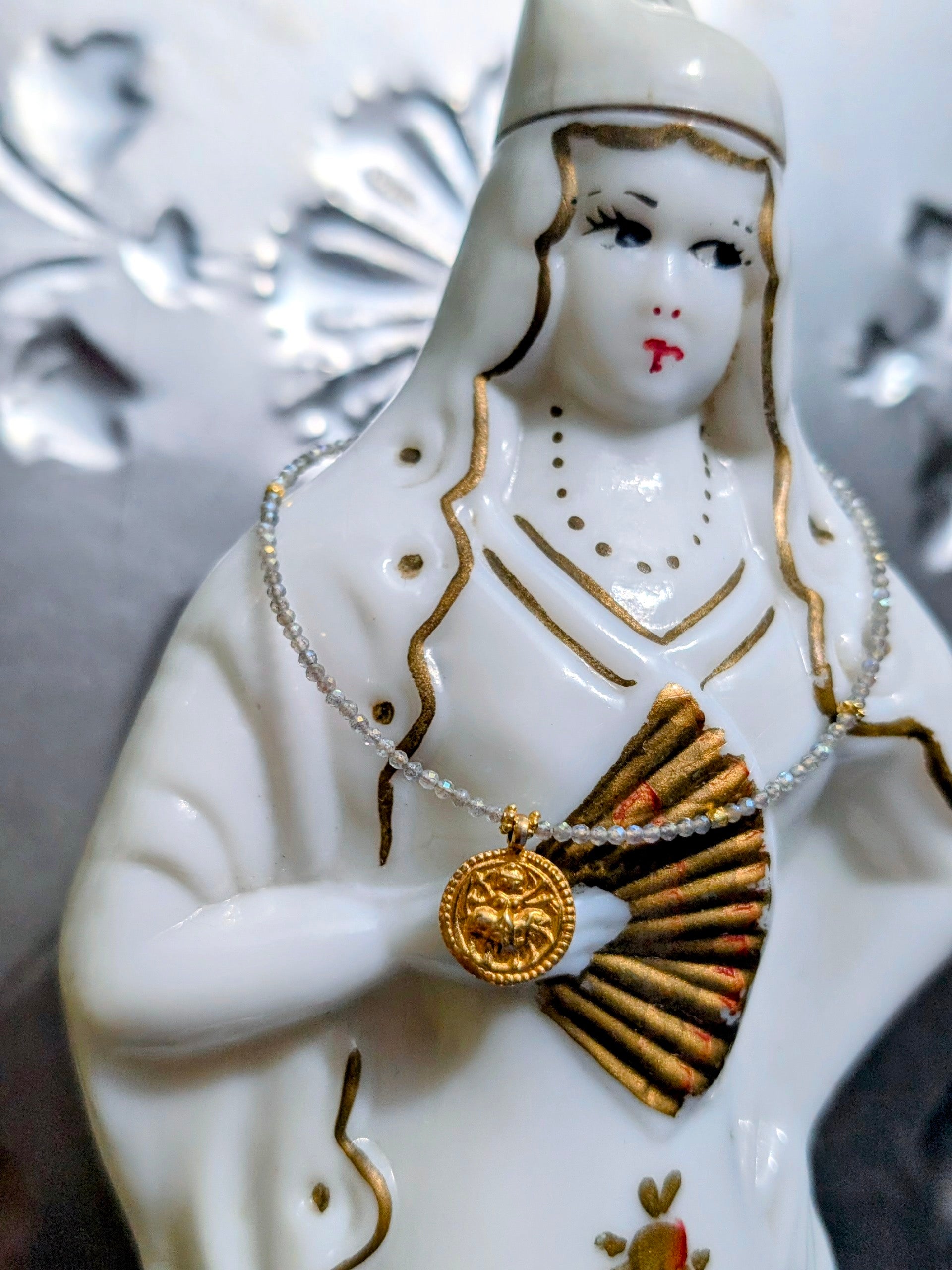 Semi precious necklaces with gold plated pendants