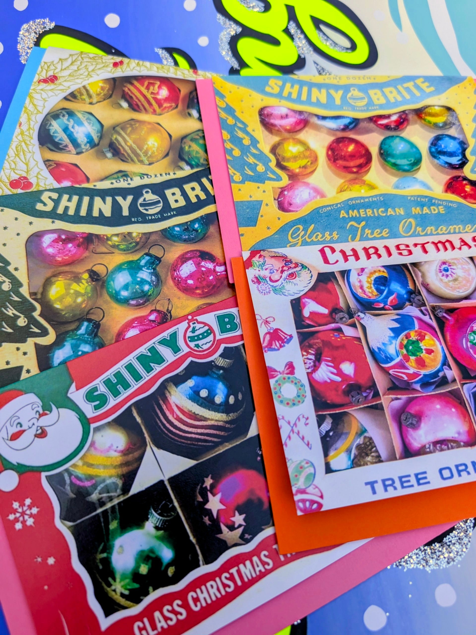 Shiny bright bauble card packs