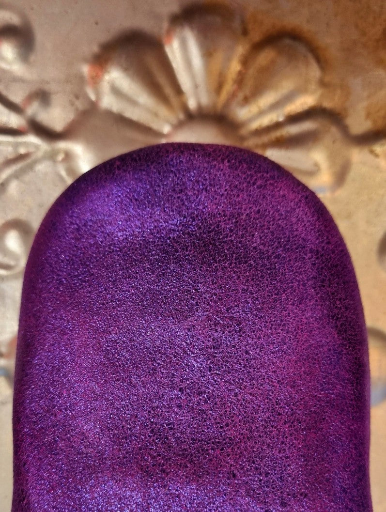 Soft leather metallic slippers .. size 38