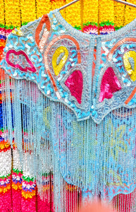 Folk florals sequin cape