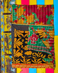 Floral graphic Kantha quilts - No 1
