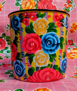 Truck art pot - birds and flowers