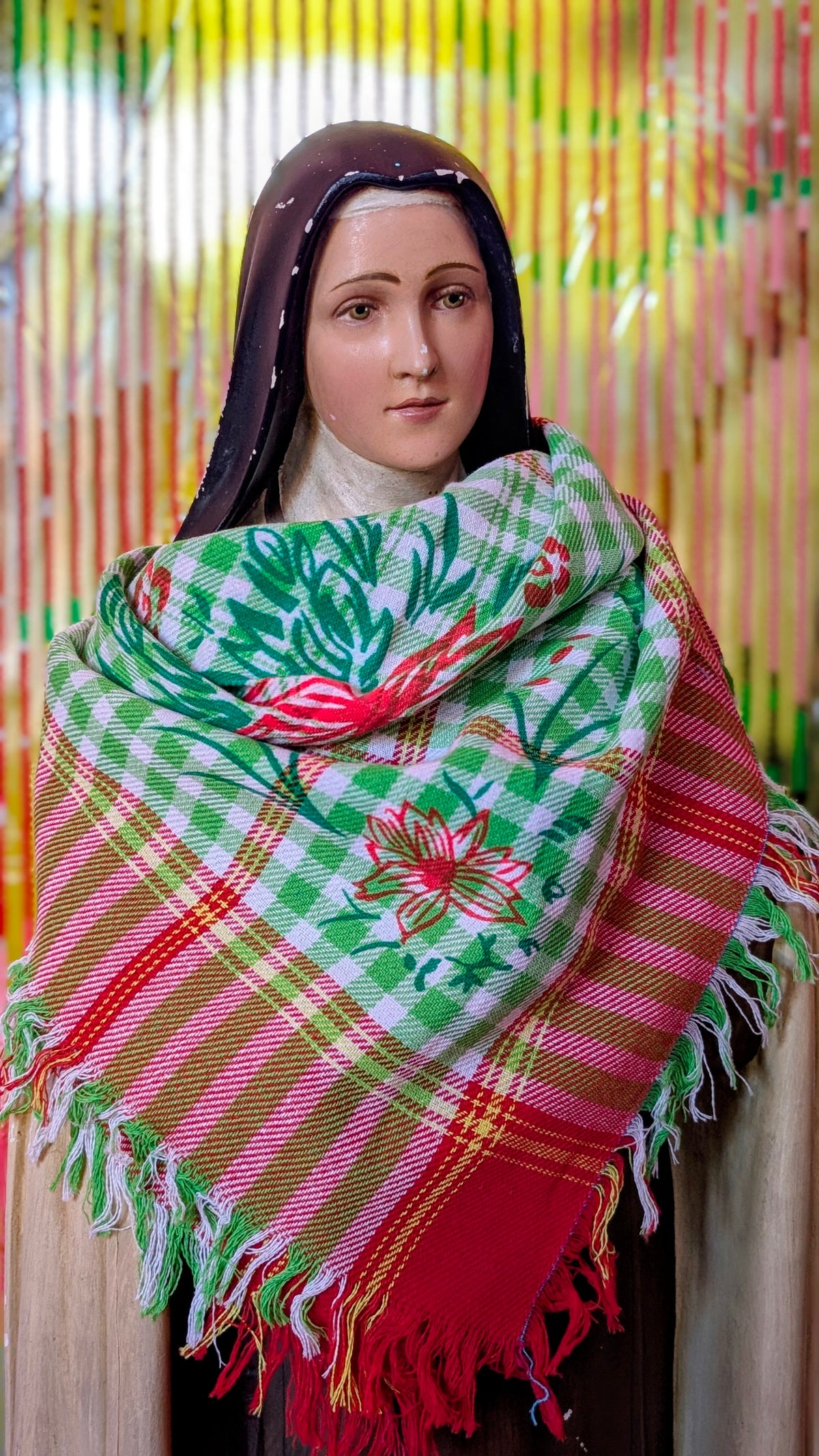 Cotton kitsch check scarf