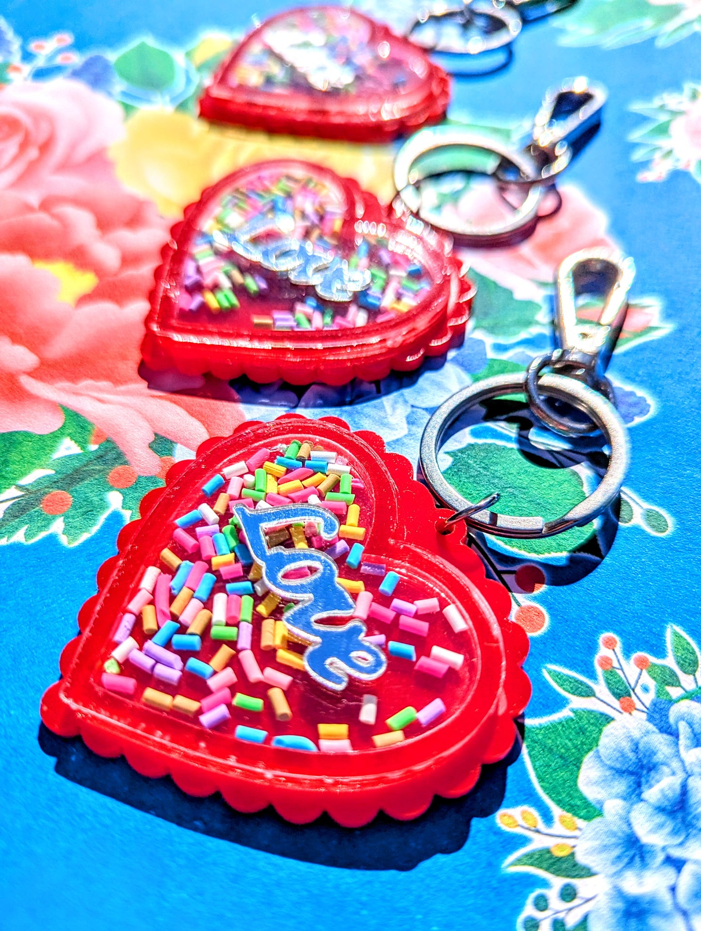 Happy Love sprinkles keyring