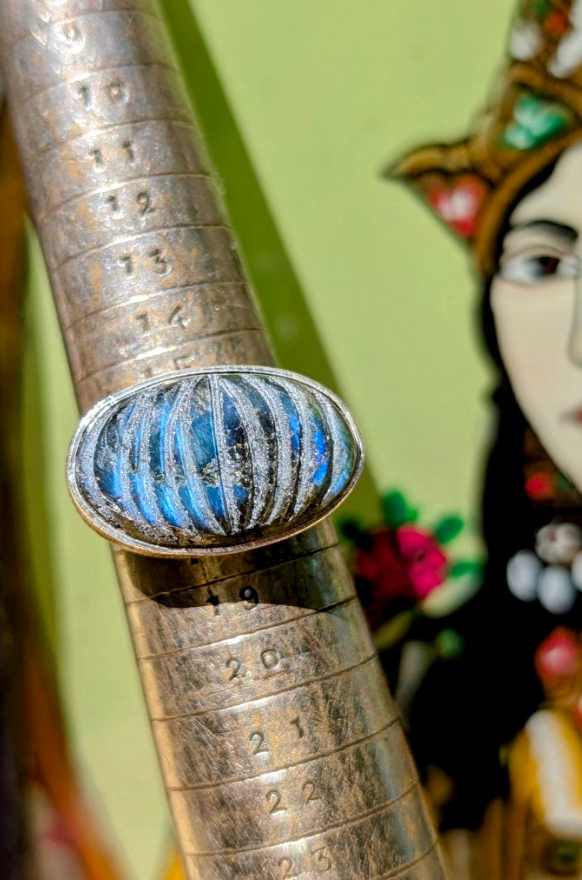 Carved stone rings