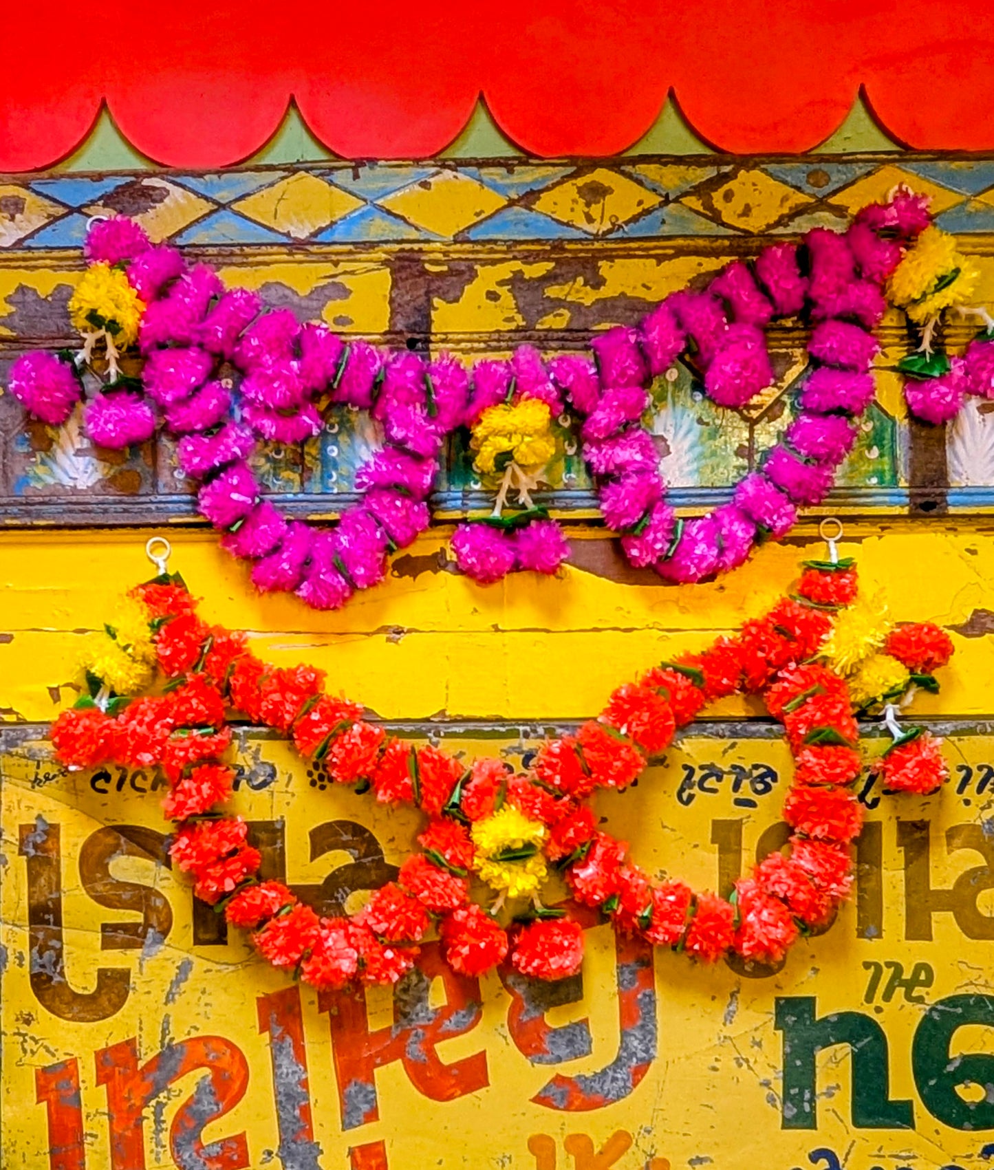 Pompom doorway garlands