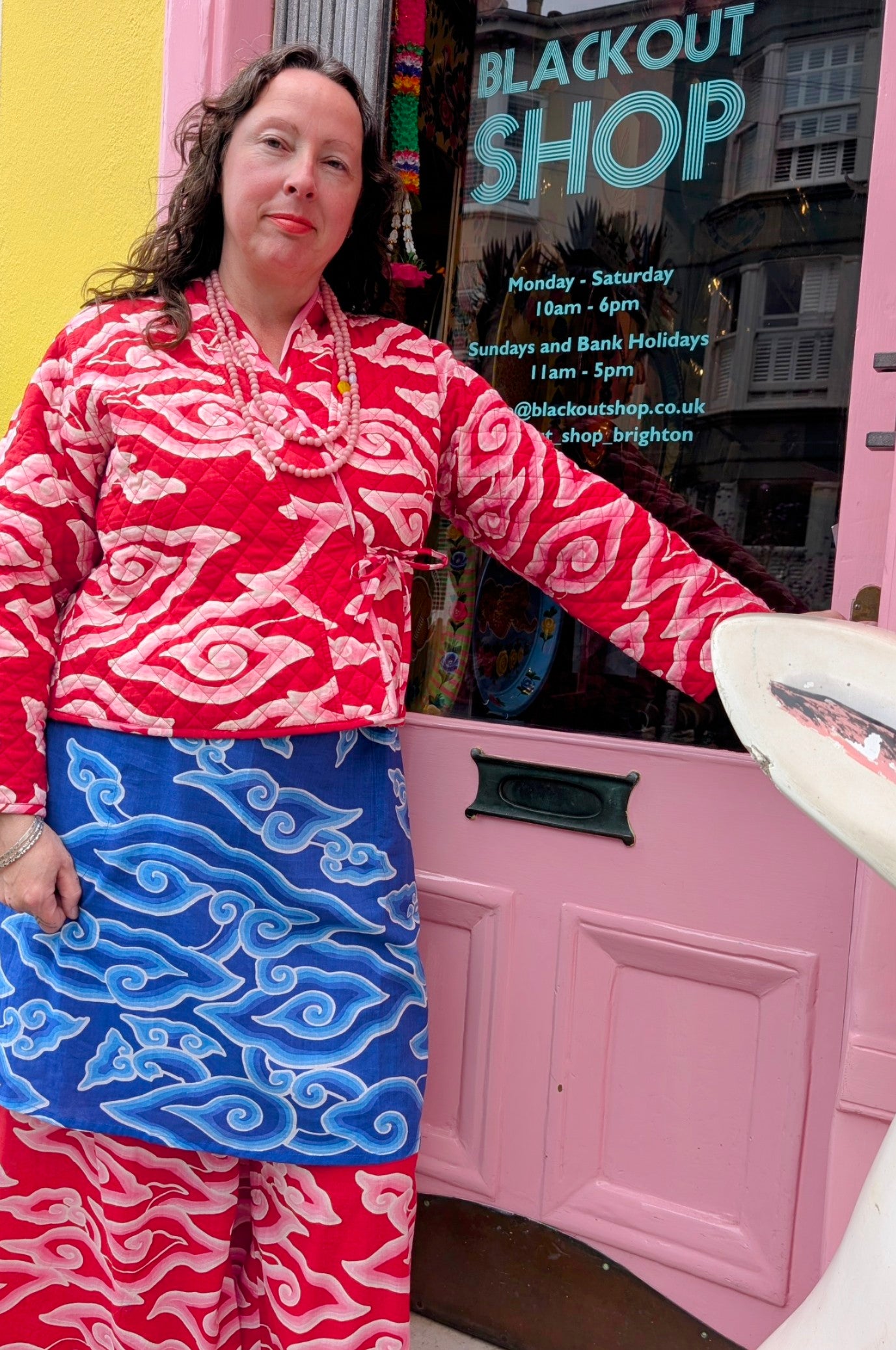 Cloud print quilted jacket