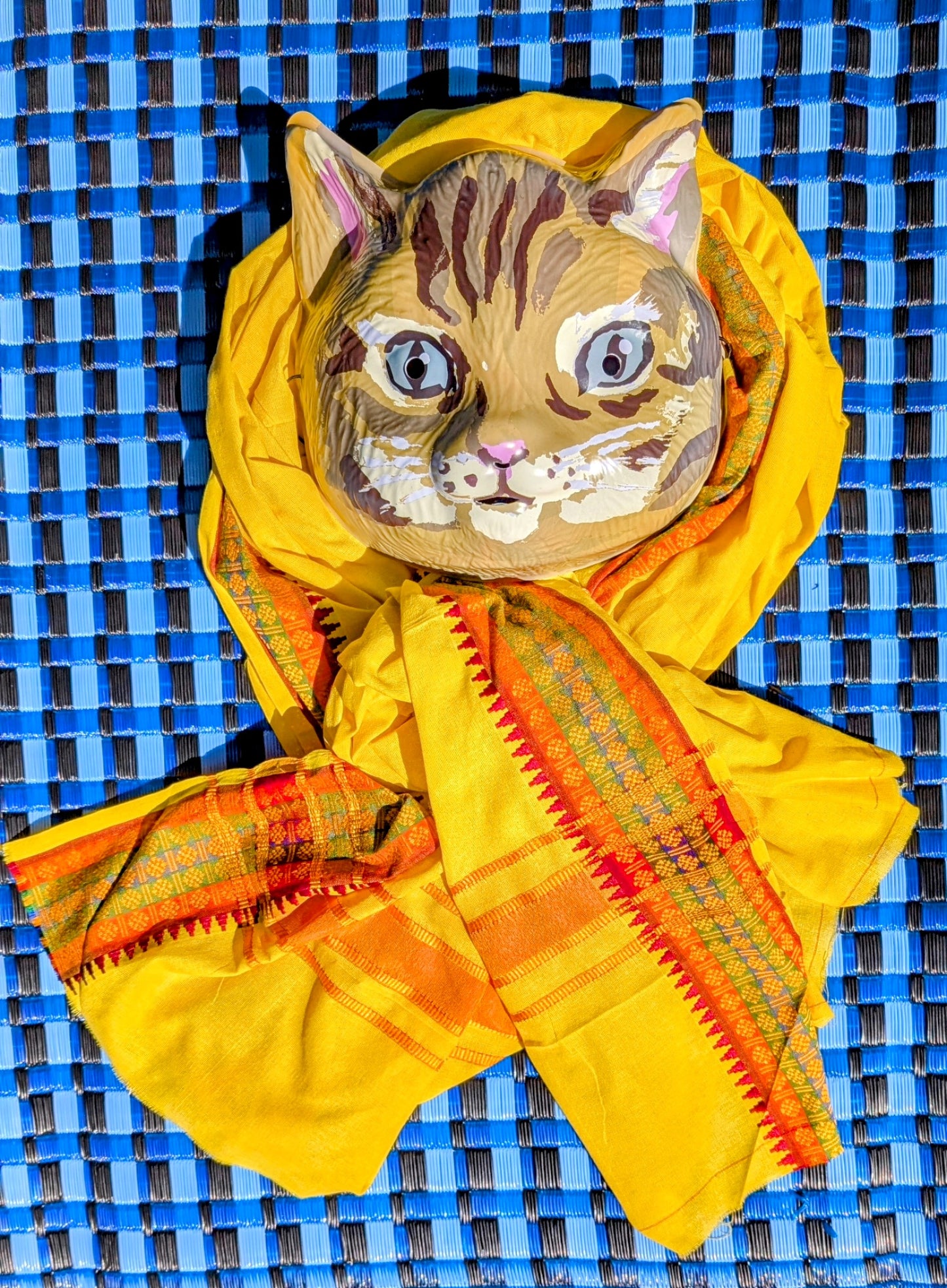 Bold bright summer shawl