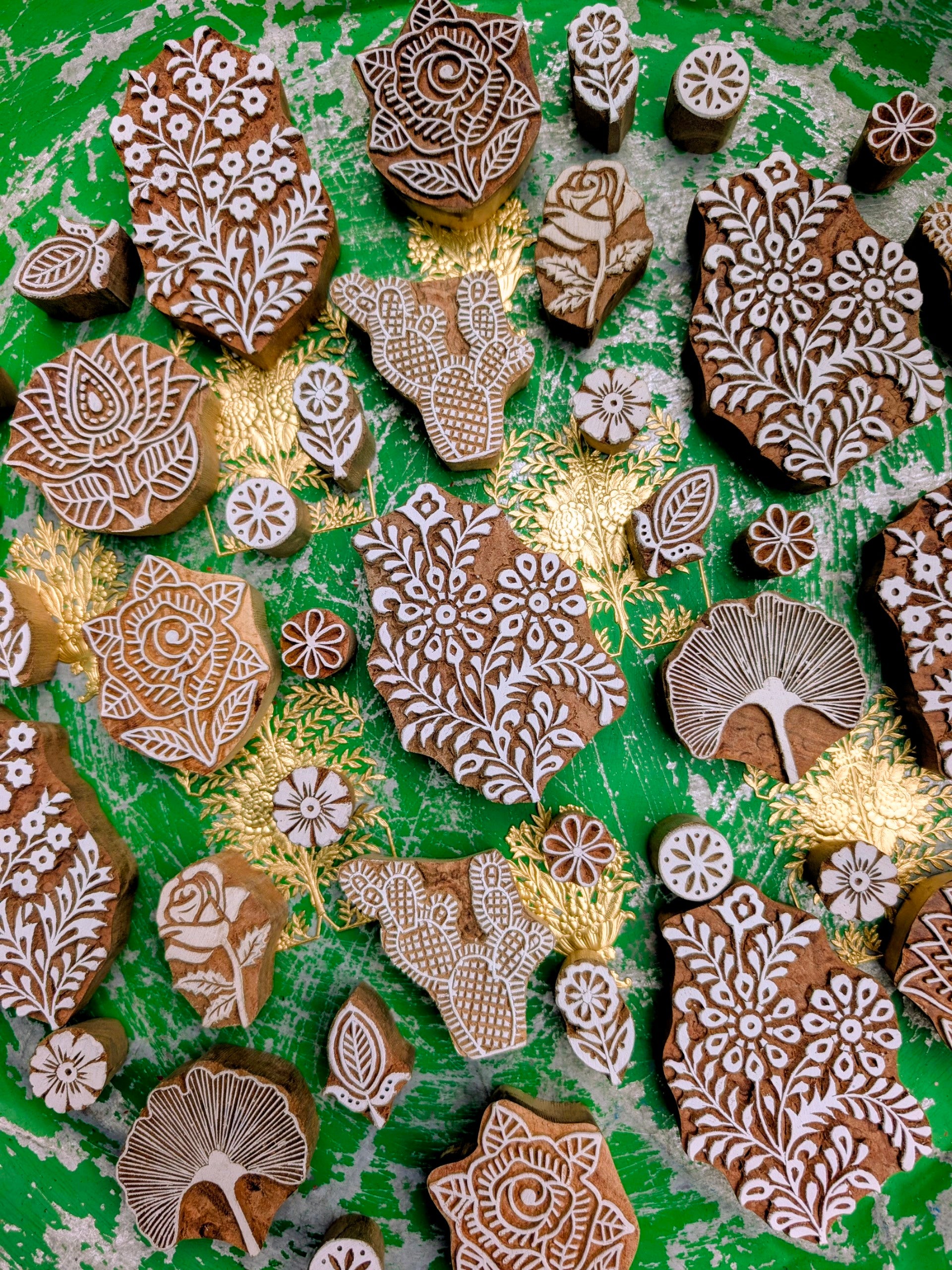 Flora wood blocks