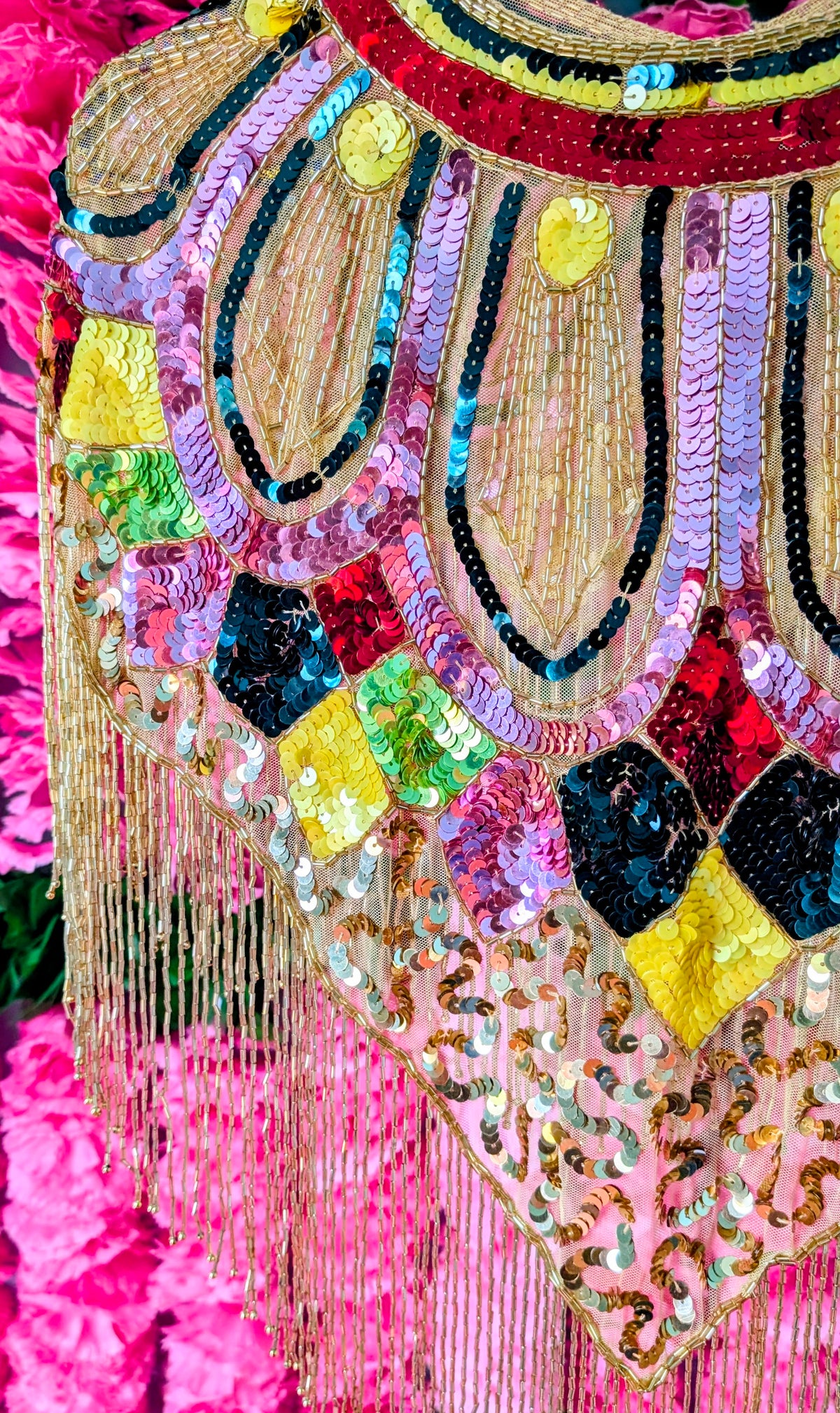 Disco dolly scallop sequin cape