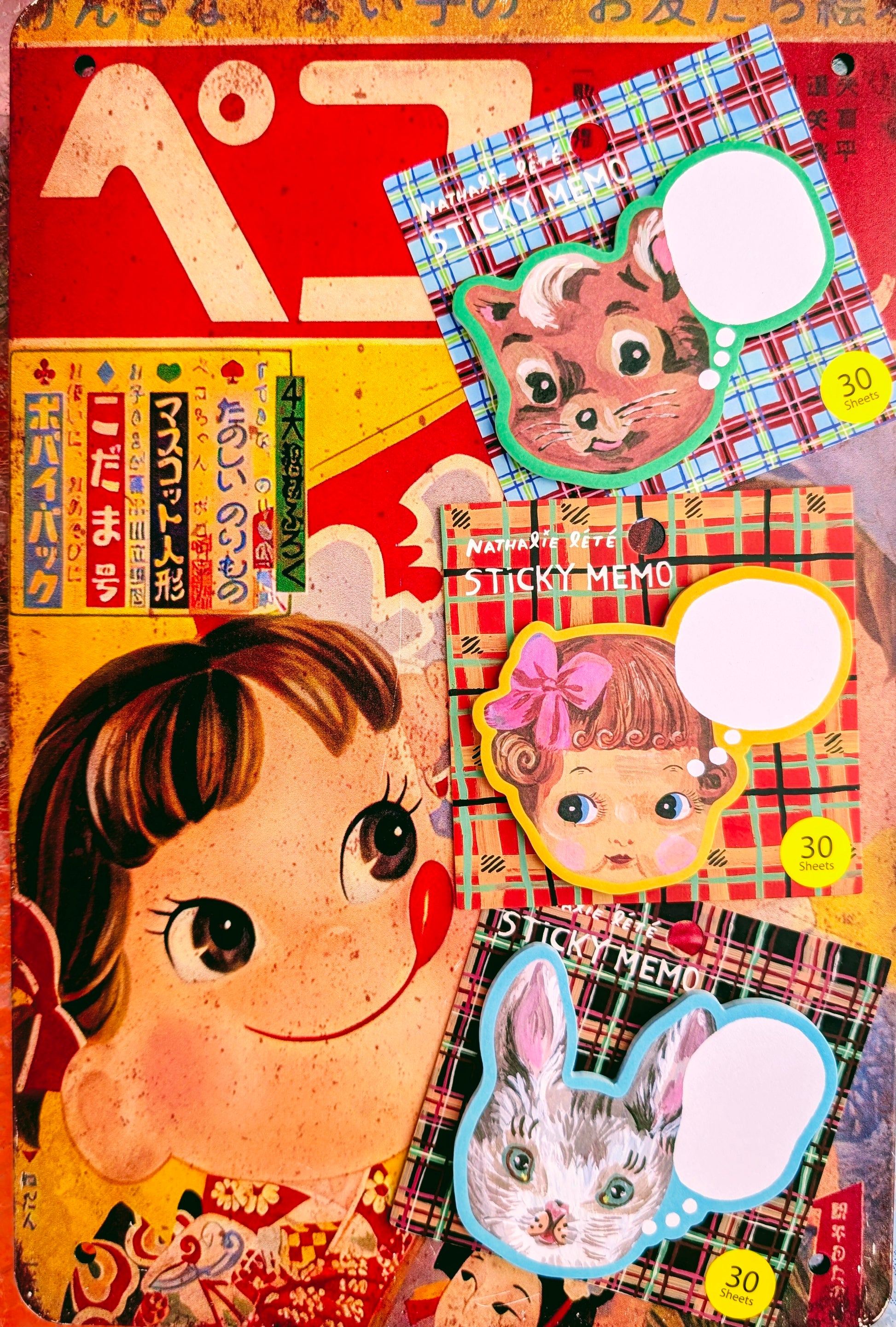 Leave a chatty note or reminder for your favourite people on these these super cute Nathalie Lete memories notes all the way from her glorious collaborators in Japan.

Paper. 30 sheets.

Pack is 9.5 X 9cm.

 

60cm square approx