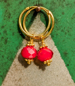 Swaro gold plated hoops - round