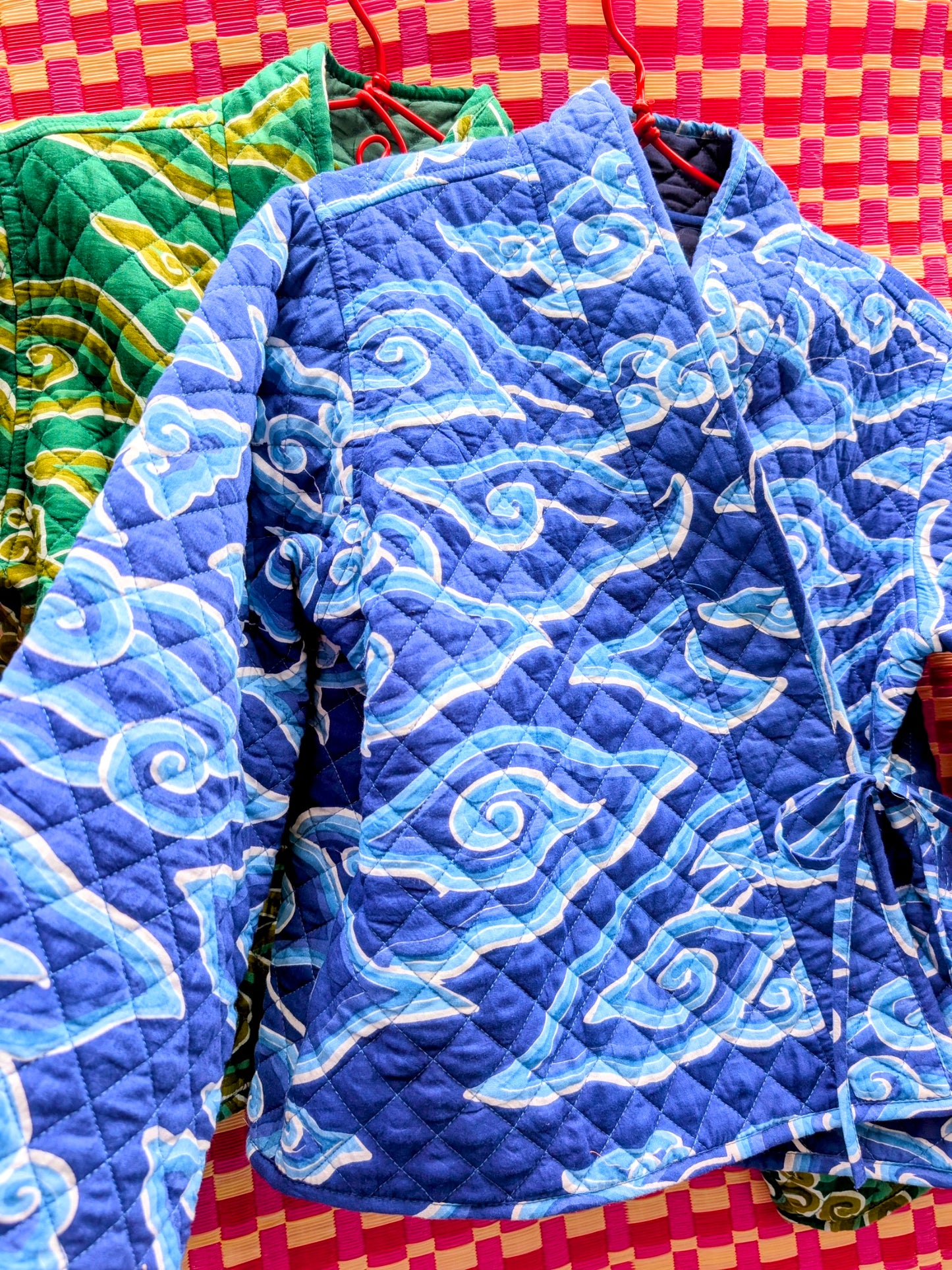 Cloud print quilted jacket