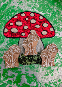 Toadstools wood blocks